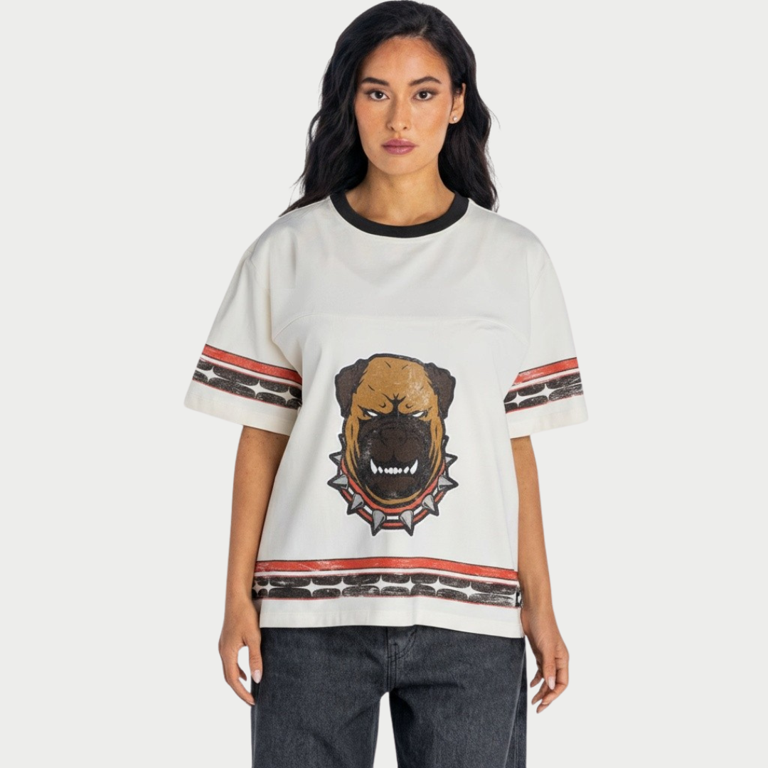 T-shirt boyfriend oversize crème Cleveland Browns pour femme de The Wild Collective
