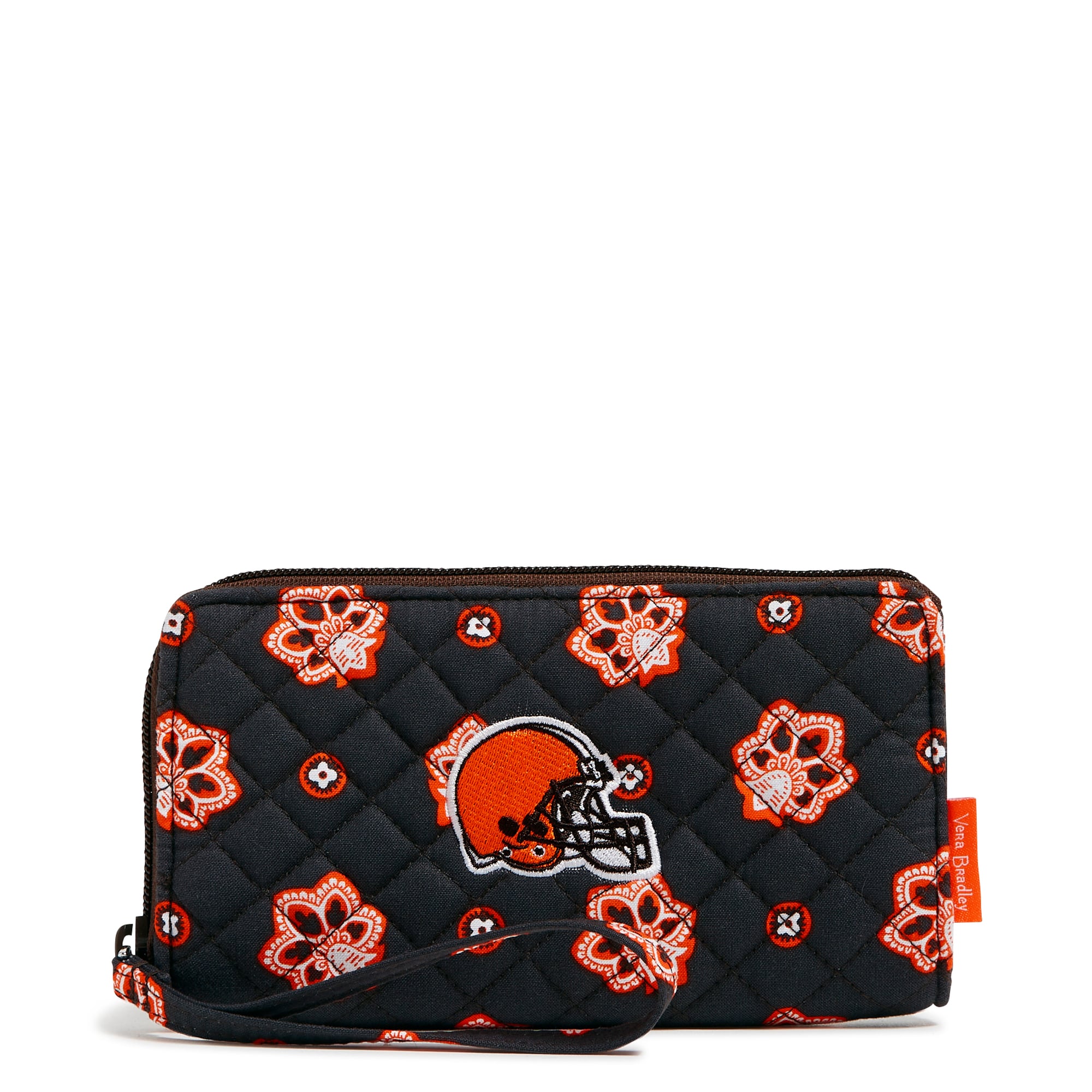 Women's Vera Bradley Cleveland Browns RFID Front-Zip Wristlet