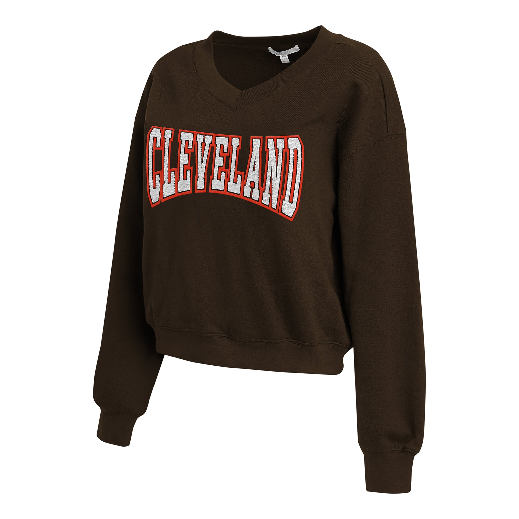 Women's WEAR by Erin Andrews Brown Cleveland Browns Fleece V-Neck Lounge Set