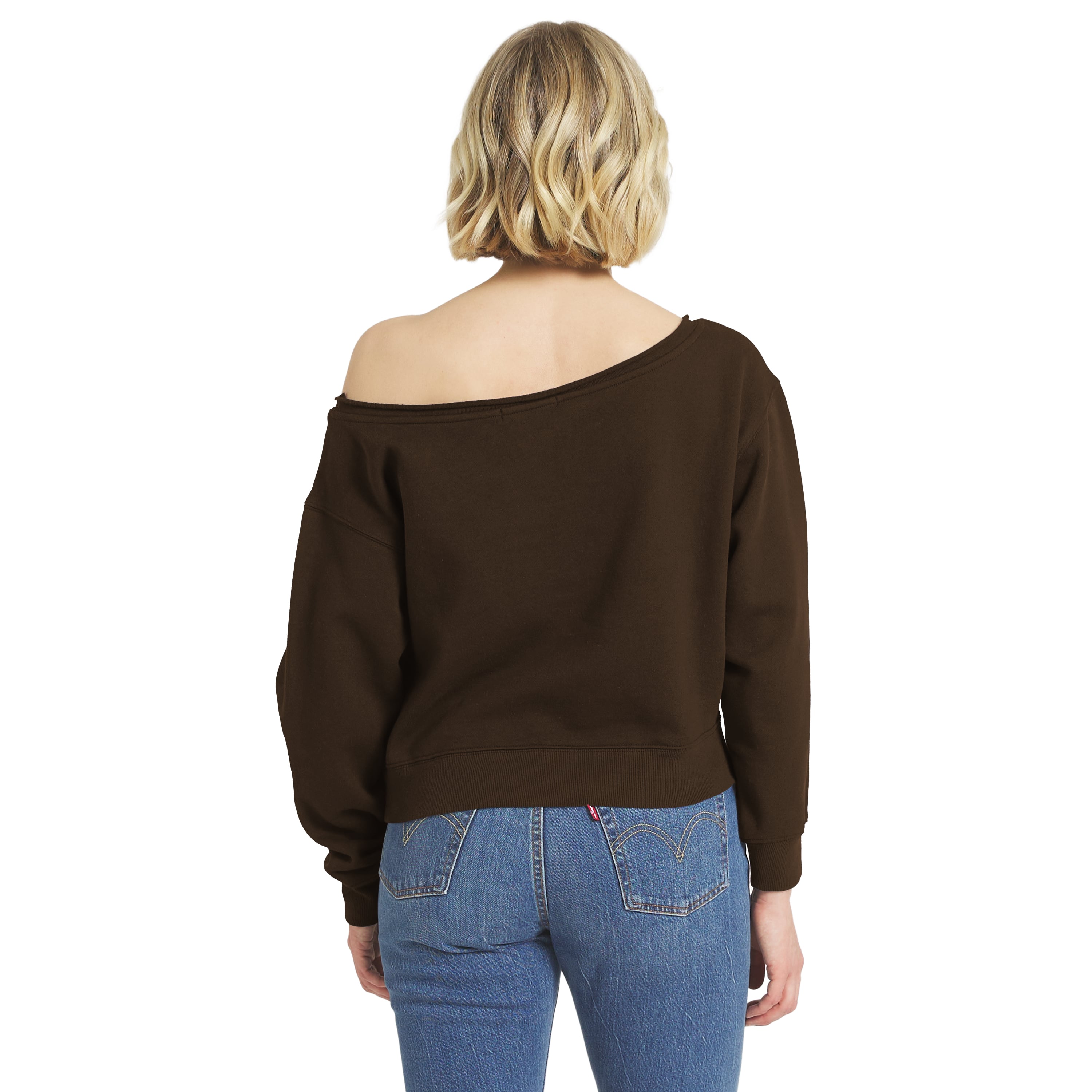 Women's WEAR by Erin Andrews Brown Cleveland Browns Off-the-Shoulder Sweatshirt