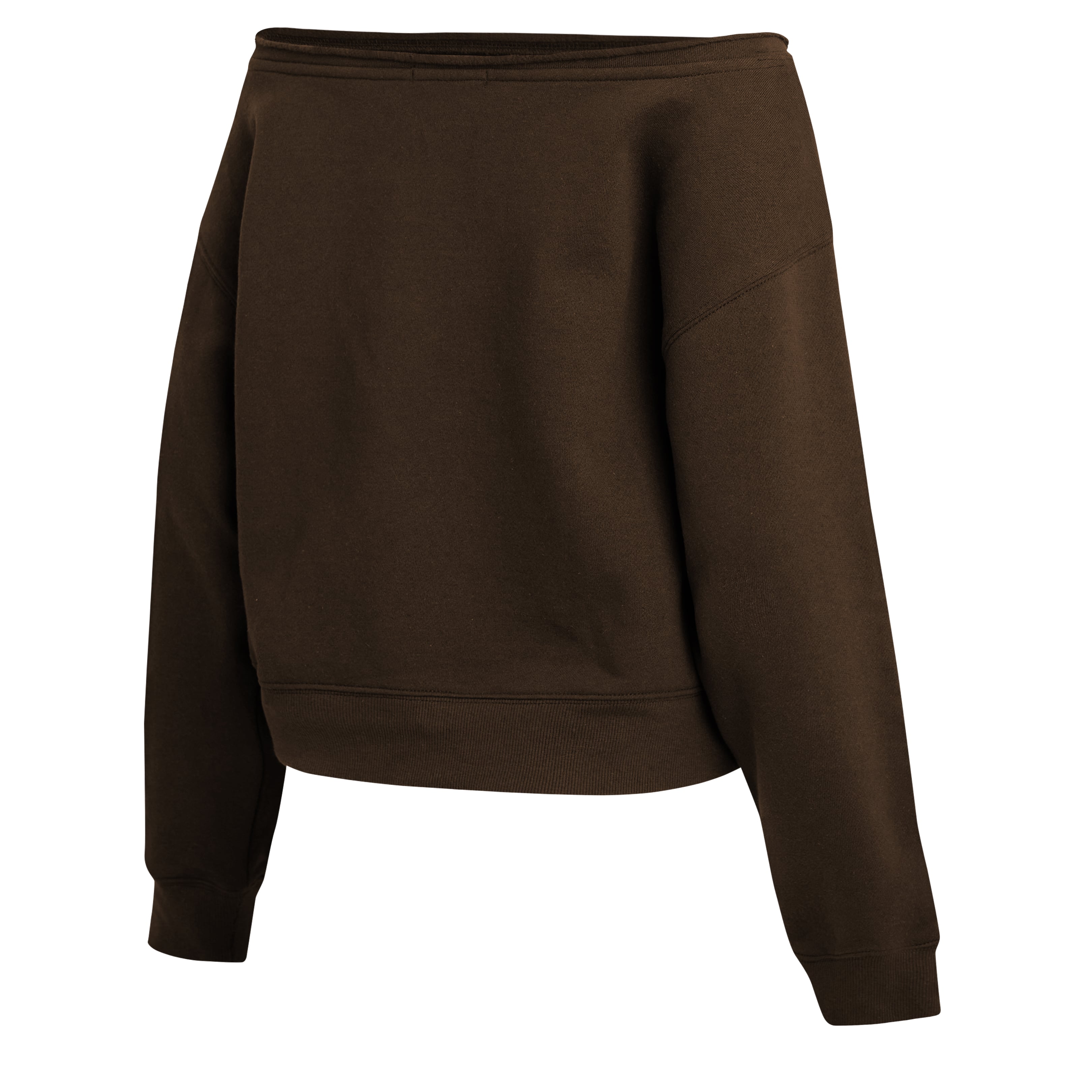 Women's WEAR by Erin Andrews Brown Cleveland Browns Off-the-Shoulder Sweatshirt