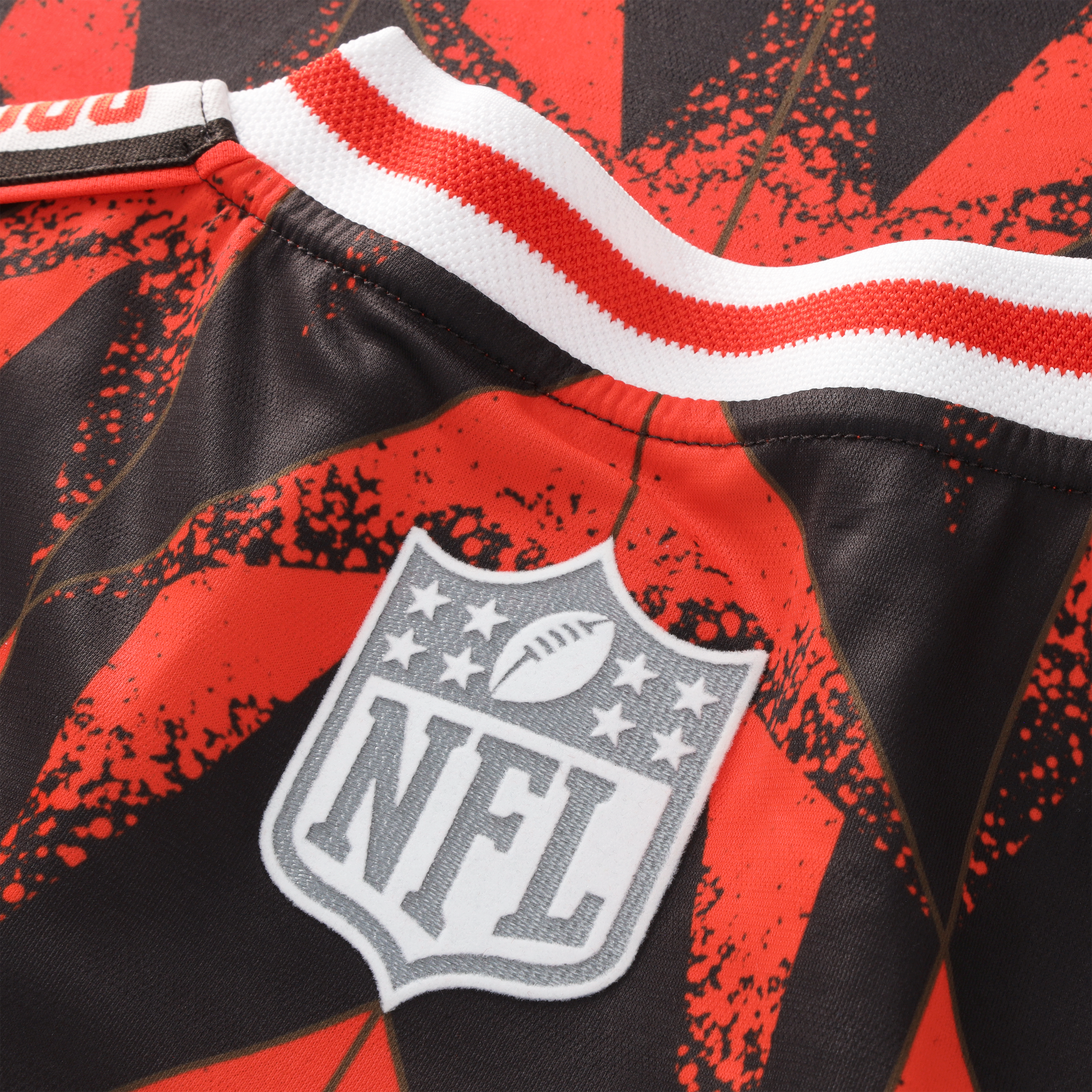 Youth Fanatics Orange/Brown Cleveland Browns Football x V-Neck Fan Top