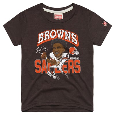 Shedeur Sanders Cleveland Browns Homage Youth Caricature T-Shirt - Brown