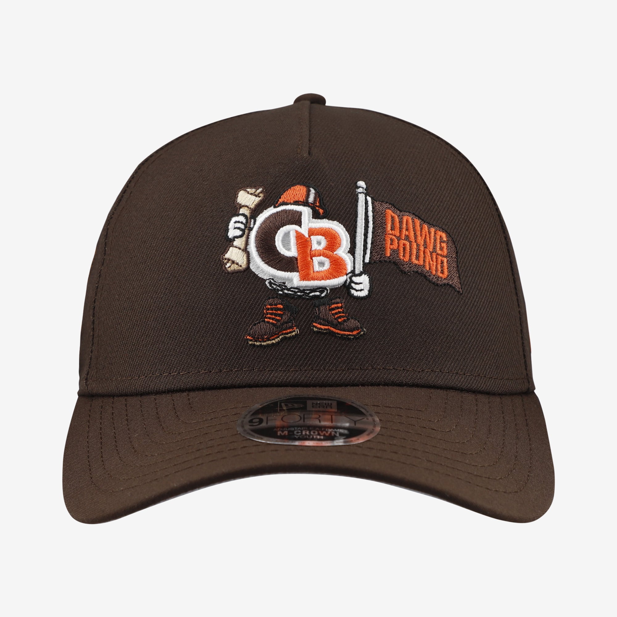 Casquette ajustable New Era 9FORTY marron Cleveland Browns Cartoon pour jeunes