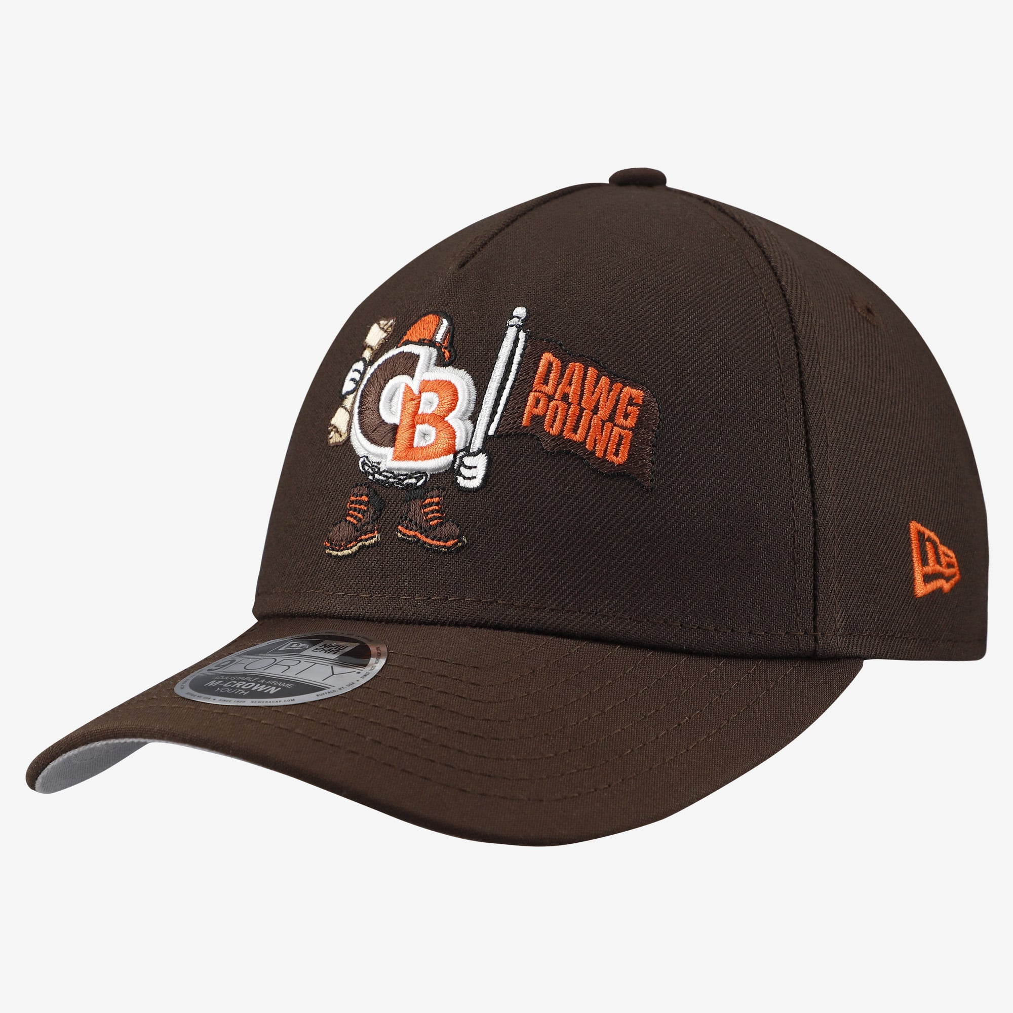 Casquette ajustable New Era 9FORTY marron Cleveland Browns Cartoon pour jeunes