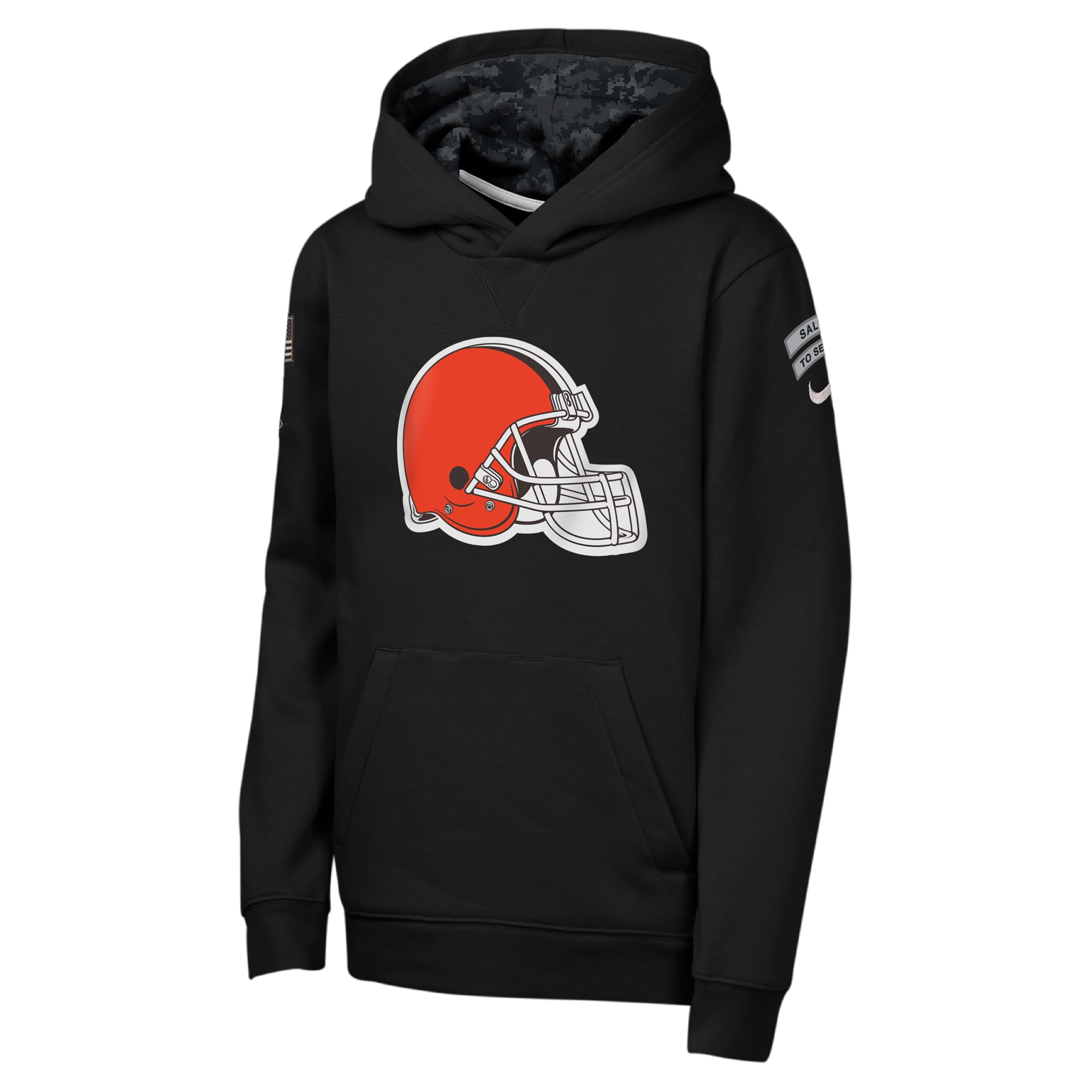 Youth Nike  Black Cleveland Browns 2026 Salute to Service Club Fleece Pullover Hoodie