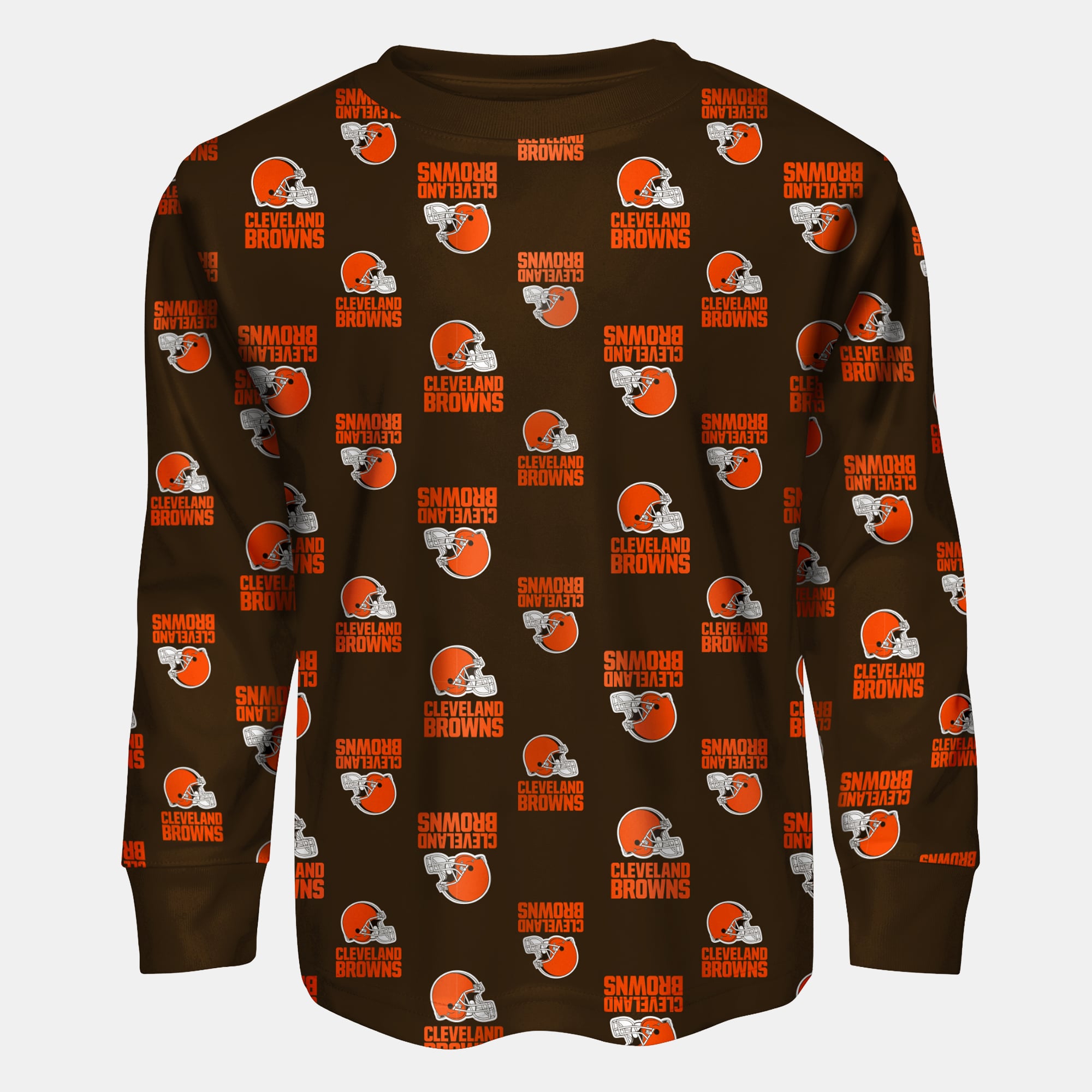 Ensemble pyjama Outerstuff marron Cleveland Browns à manches longues et pantalon pour enfant