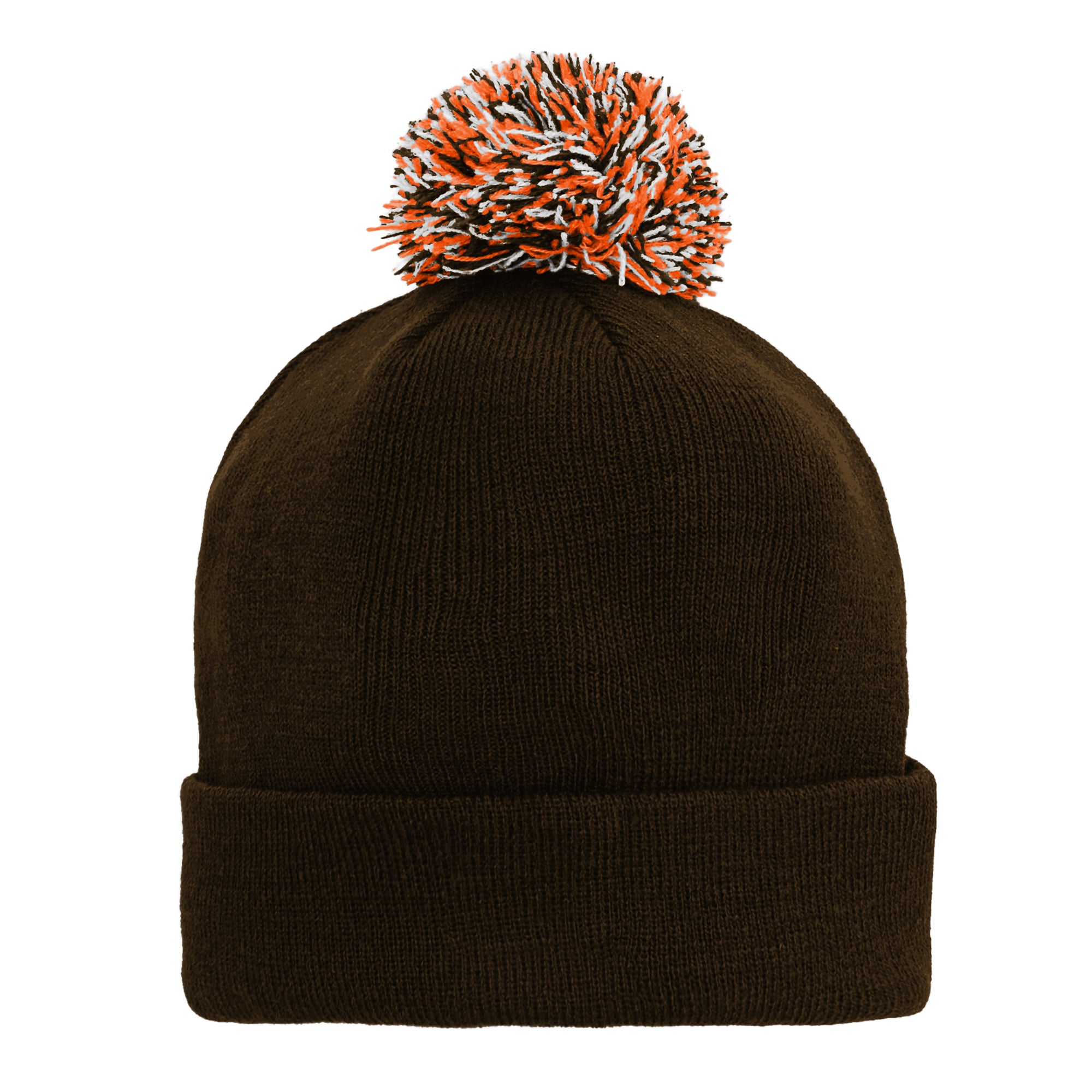 Bonnet tricoté à revers marron Cleveland Browns pour enfant, avec pompon