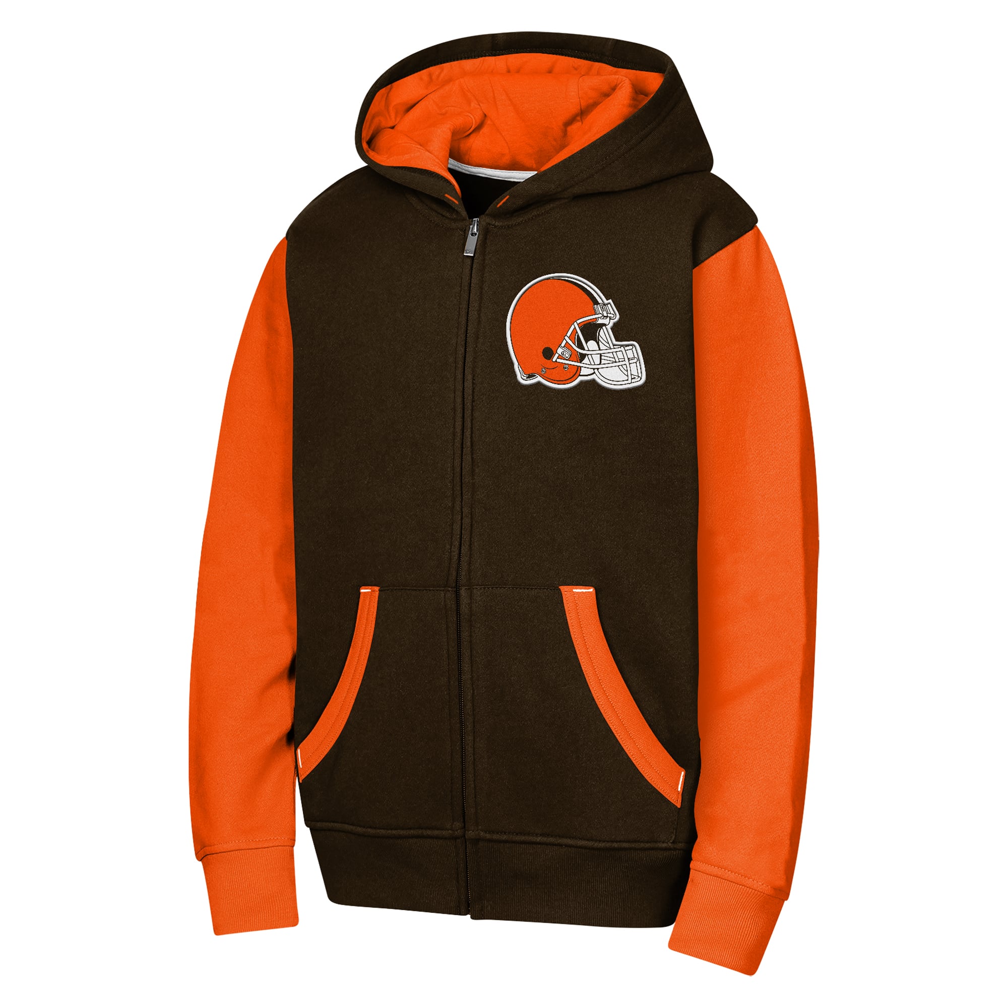 Sweat à capuche zippé Outerstuff marron Cleveland Browns Stadium pour jeunes