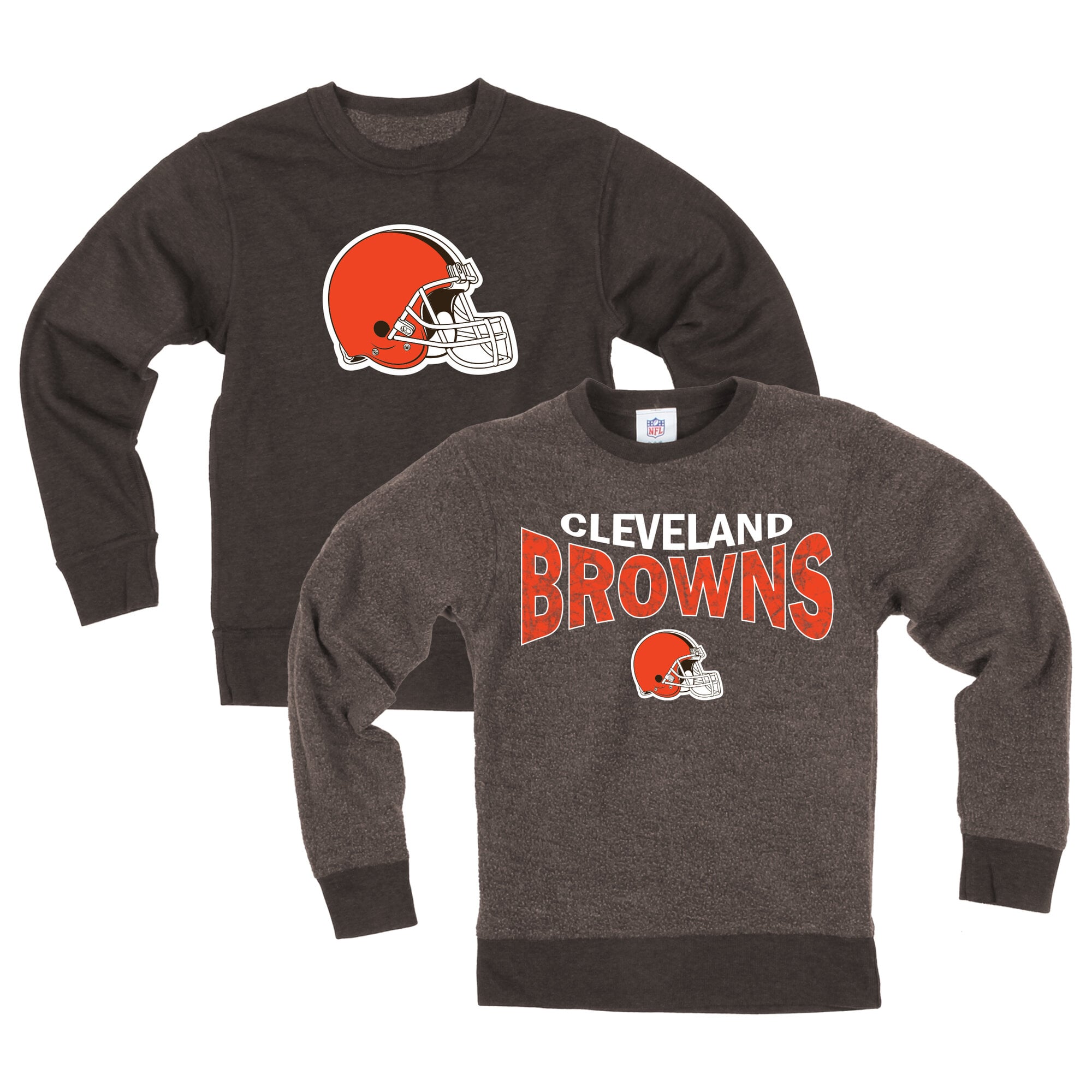 Youth Wes & Willy  Brown Cleveland Browns Reversible Fleece Sweatshirt