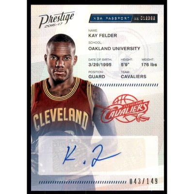 2016-17 Prestige NBA Passport Signatures #9 Kay Felder/149