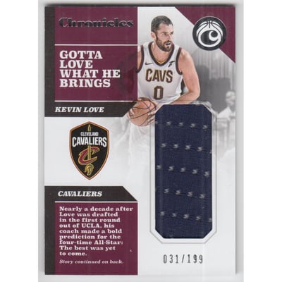 2017-18 Panini Chronicles Swatches #57 Kevin Love