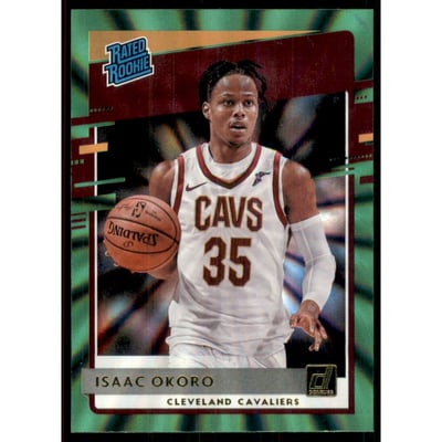 2020-21 Donruss Holo Green Laser #203 Isaac Okoro RR