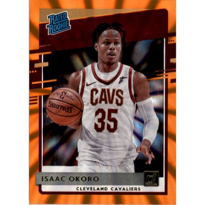 2020-21 Donruss Holo Orange Laser #203 Isaac Okoro RR