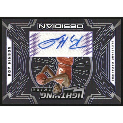 2020-21 Panini Obsidian Lightning Strike Signatures Electric Etch Purple #17 Roy Hinson/75