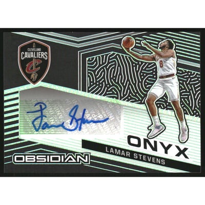 2020-21 Panini Obsidian Onyx Autographs Electric Etch Green #12 Lamar Stevens/25