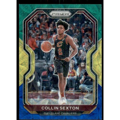 2020-21 Panini Prizm Prizms Choice Blue Yellow and Green #225 Collin Sexton