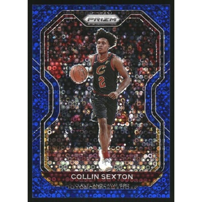 2020-21 Panini Prizm Prizms Fast Break Blue #225 Collin Sexton