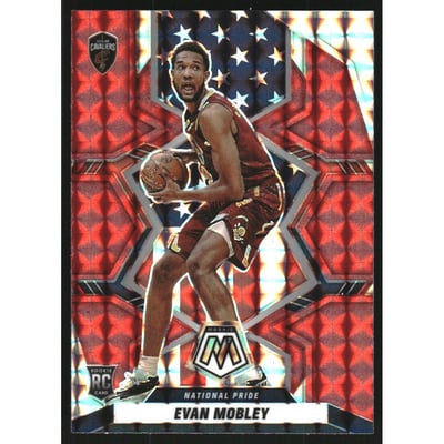2021-22 Panini Mosaic Mosaic Red #258 Evan Mobley NP