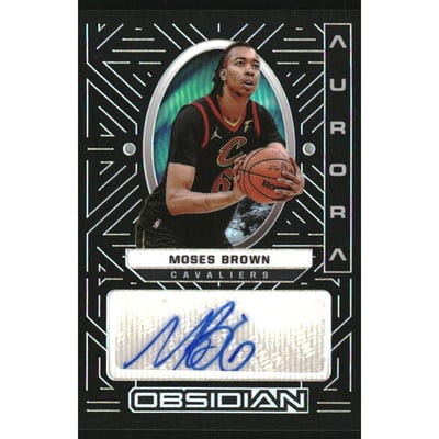 2021-22 Panini Obsidian Aurora Autographs #39 Moses Brown/149