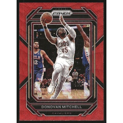 2022-23 Panini Prizm Prizms Ruby Wave #66 Donovan Mitchell