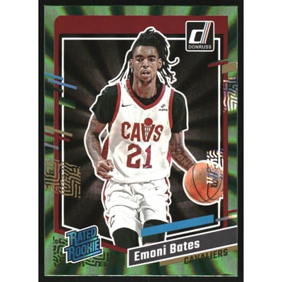2023-24 Donruss Holo Green Laser #205 Emoni Bates
