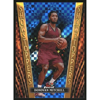 2023-24 Finest Showstoppers Blue Checkerboard Refractors #SS10 Donovan Mitchell