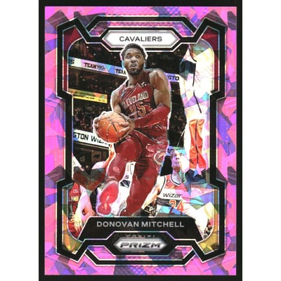 2023-24 Panini Prizm Prizms Pink Ice #43 Donovan Mitchell