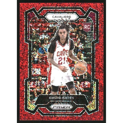 2023-24 Panini Prizm Prizms Red Sparkle #169 Emoni Bates