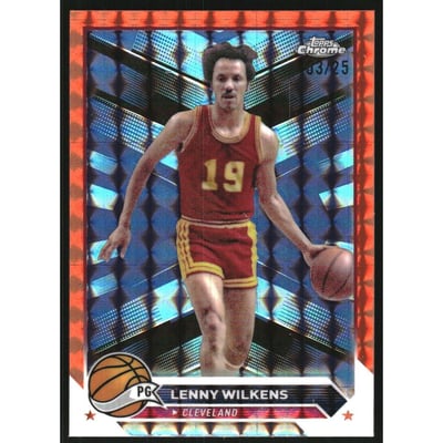 2023-24 Topps Chrome Orange Geometric Refractors #25 Lenny Wilkens