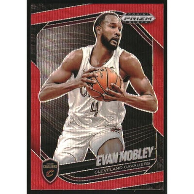 2024-25 Panini Prizm Black Prizms Ruby Wave #121 Evan Mobley