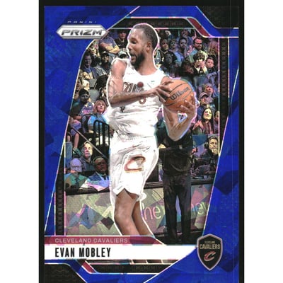 2024-25 Panini Prizm Prizms Blue Ice #148 Evan Mobley