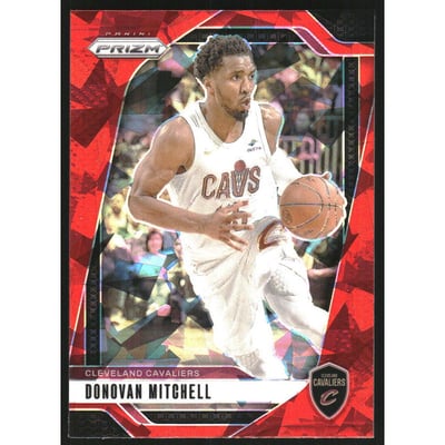 2024-25 Panini Prizm Prizms Red Ice #155 Donovan Mitchell
