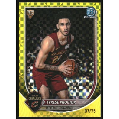 2025-26 Bowman Chrome Yellow X-Fractors #BCV55 Tyrese Proctor