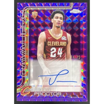 2025 Topps Chrome Rookie Geometric Purple Refractor Tyrese Proctor RC Auto /75