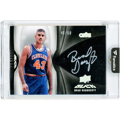 Brad Daugherty Cleveland Cavaliers Autographed 2008-09 Upper Deck Black Silver Ink #A2-BD #46/50 Card
