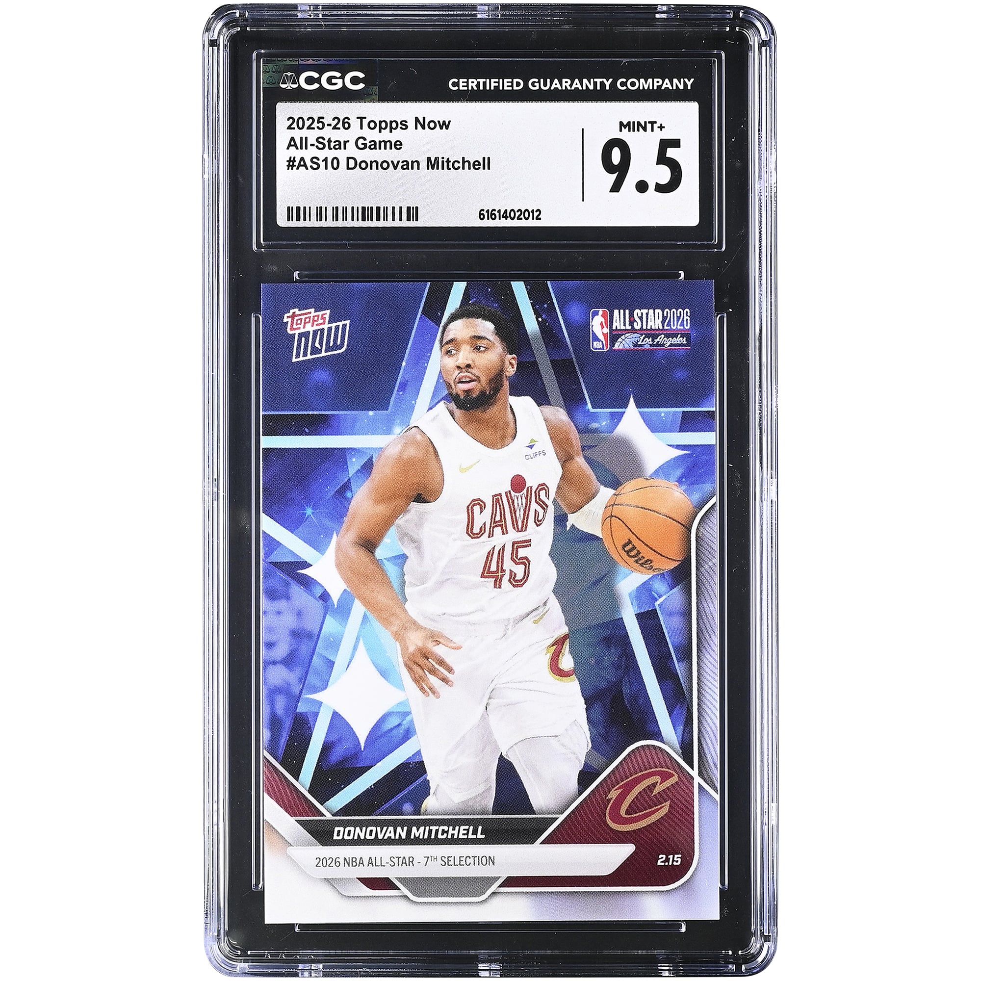 Carte Donovan Mitchell Cleveland Cavaliers 2025-26 Topps Now All-Star Game #AS10 authentifiée CGC 9.5