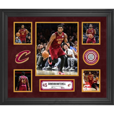 Donovan Mitchell Cleveland Cavaliers Fanatics Authentic Framed 5-Photo Collage with a Piece of Game-Used Net - Limited Edition of 500
