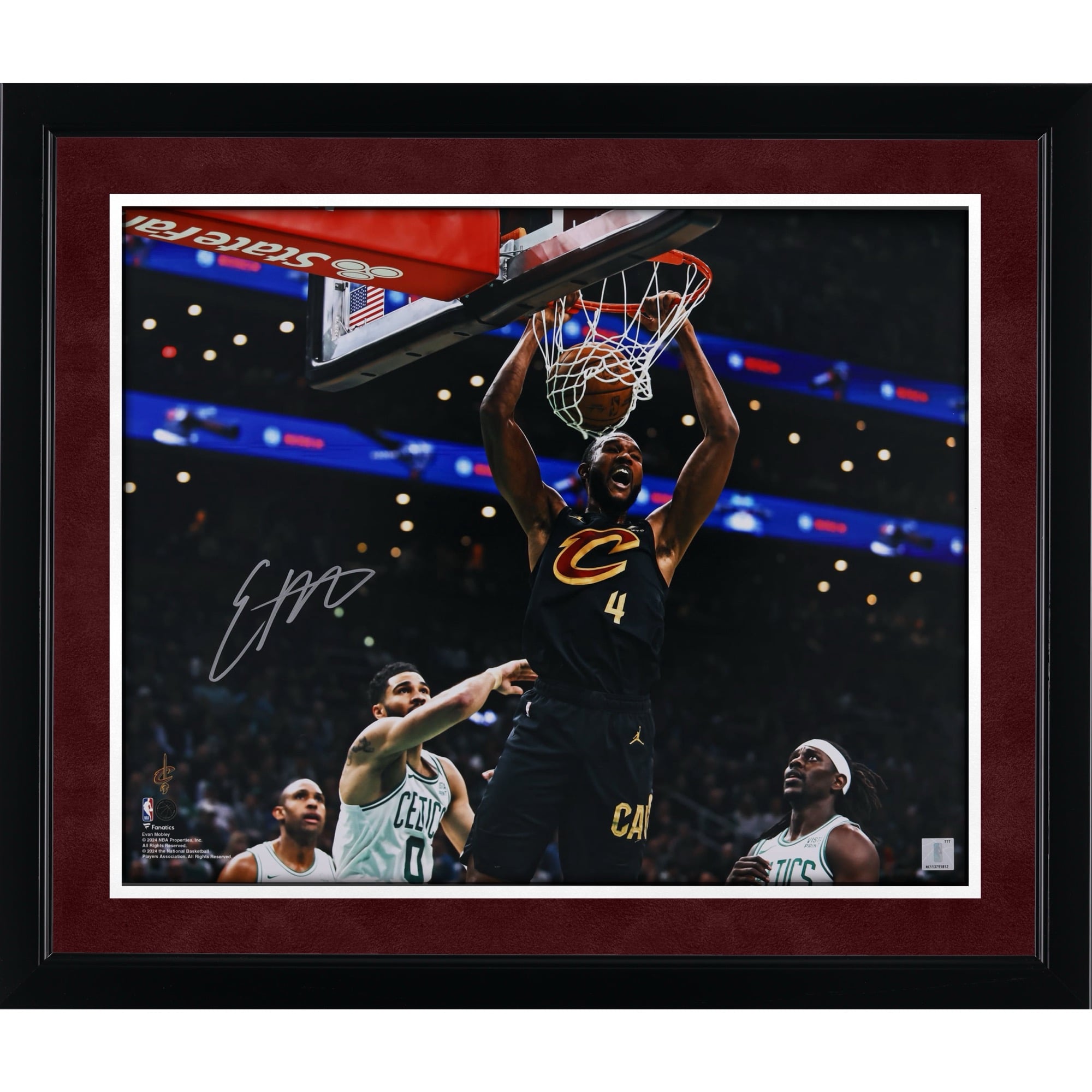 Evan Mobley Cleveland Cavaliers Autographed 16" x 20" Dunk vs. Boston Celtics Photograph