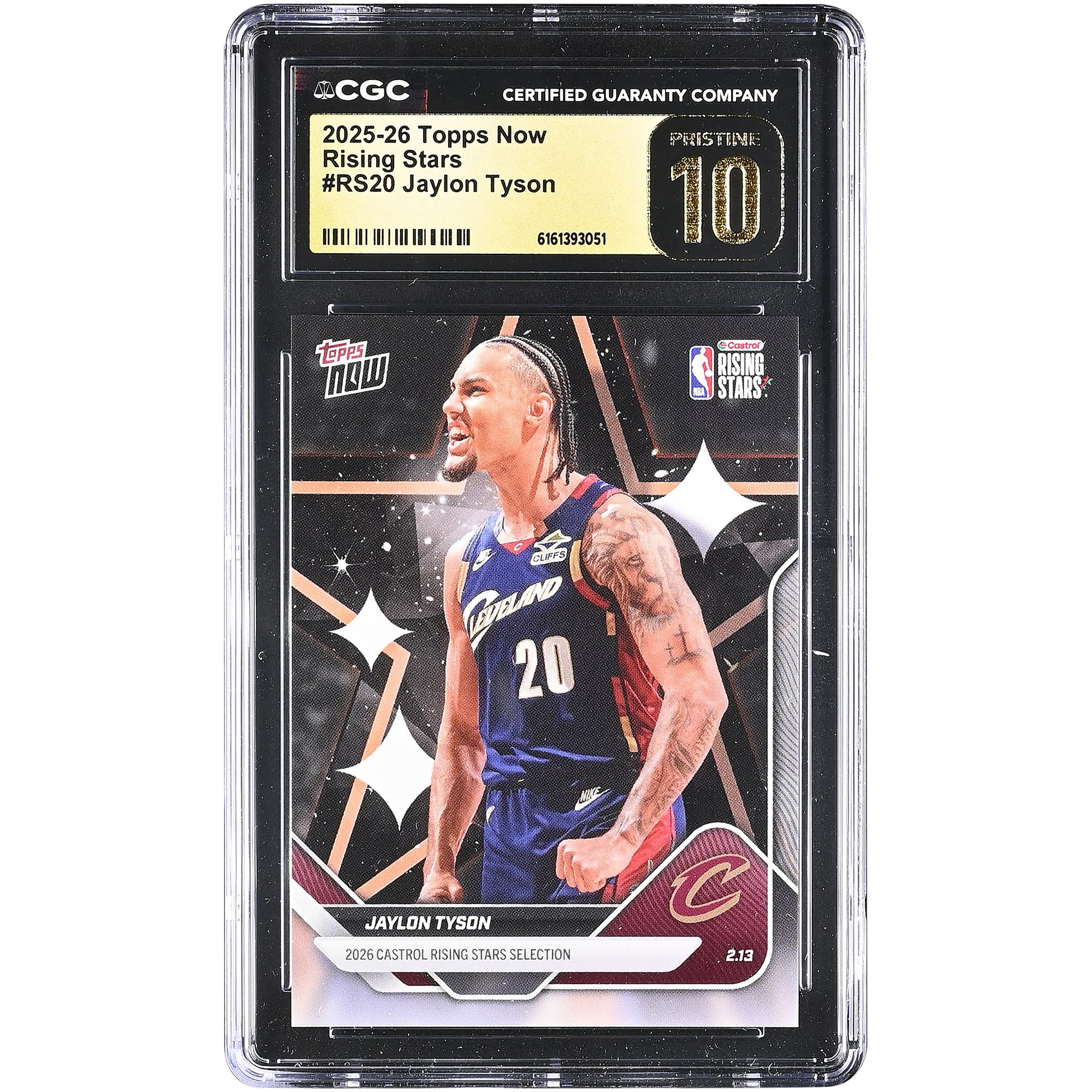 Jaylon Tyson Cleveland Cavaliers 2025-26 Topps Now Rising Stars #RS20 CGC Authenticated PRISTINE 10 Card