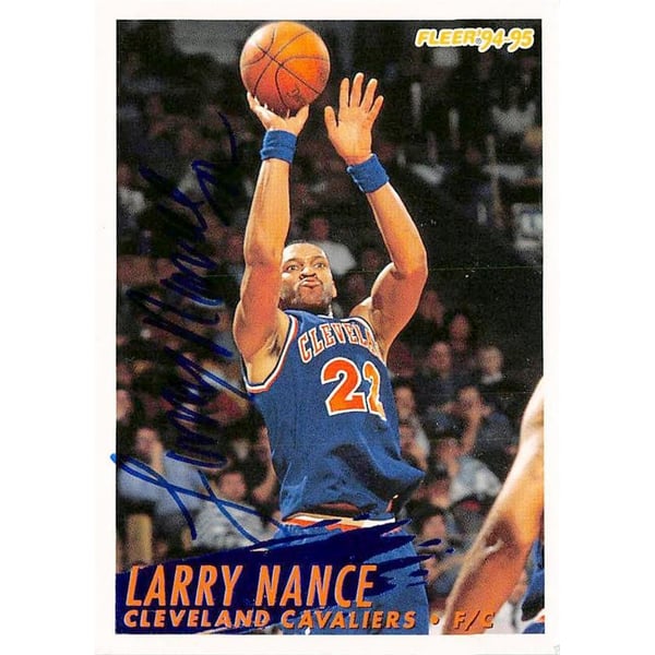 Larry Nance signed basketball card (Cleveland Cavaliers) 1994 