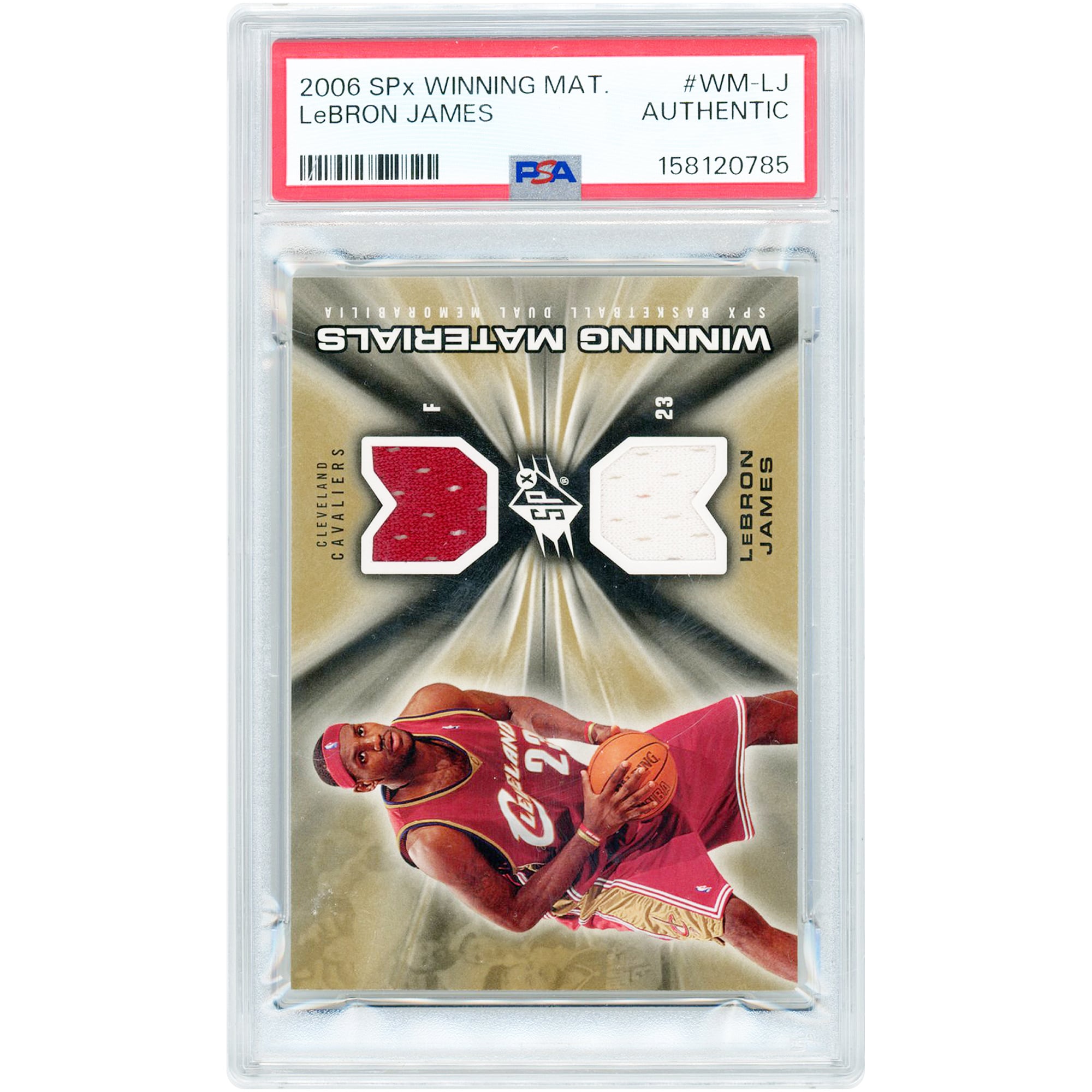 LeBron James Cleveland Cavaliers 2006-07 Upper Deck SPX Winning Materials Dual Game Used Relics #WM-LJ PSA Authenticated Card