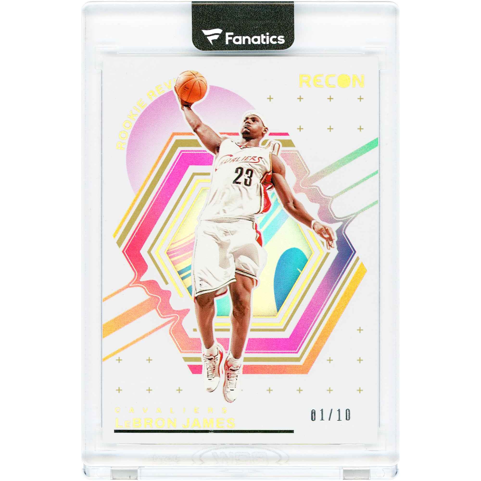 LeBron James Cleveland Cavaliers 2023-24 Panini Recon Holo Gold Rookie Rev #1 #1/10 Card