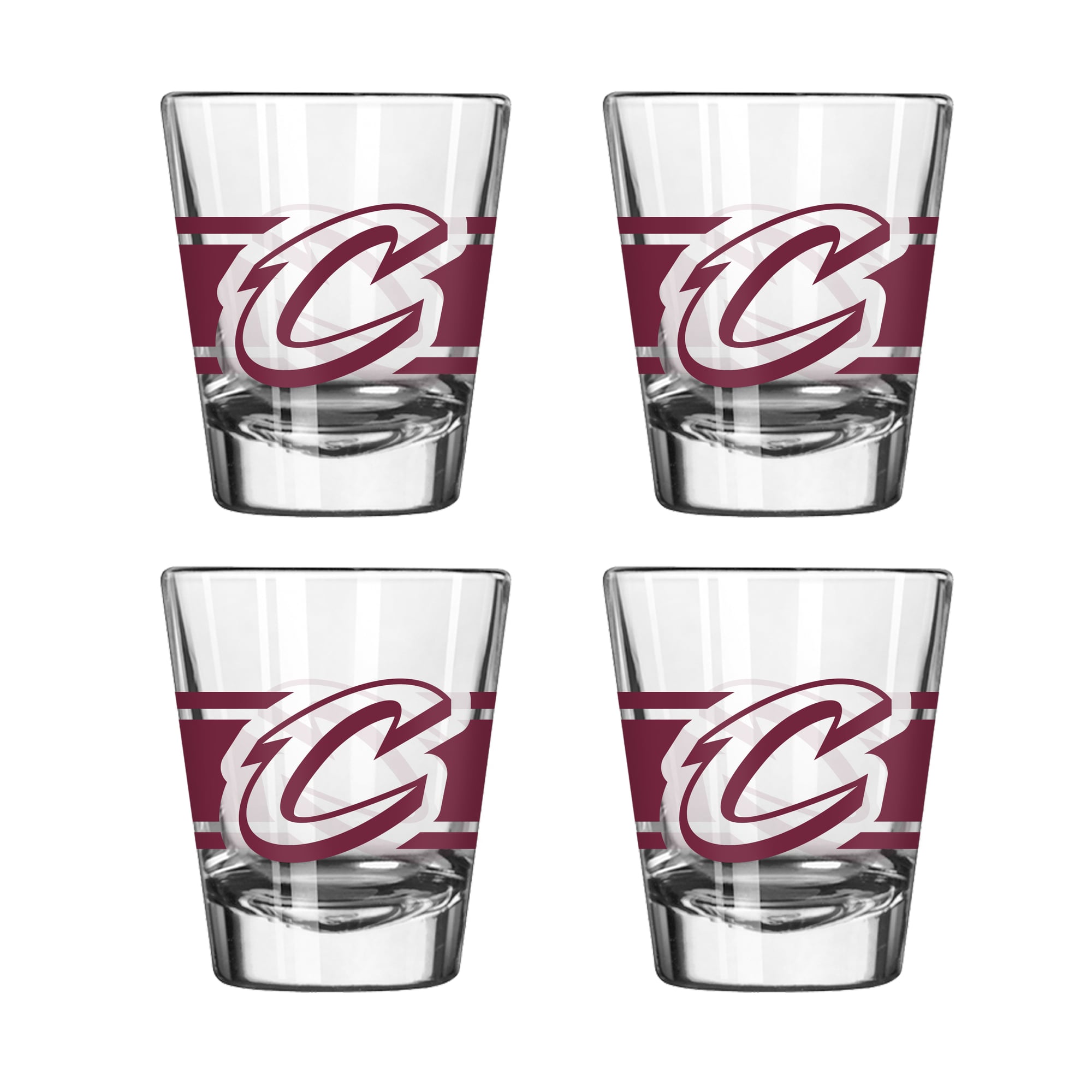 Logo Brands Cleveland Cavaliers Four-Piece Stripe Shot Glass Set