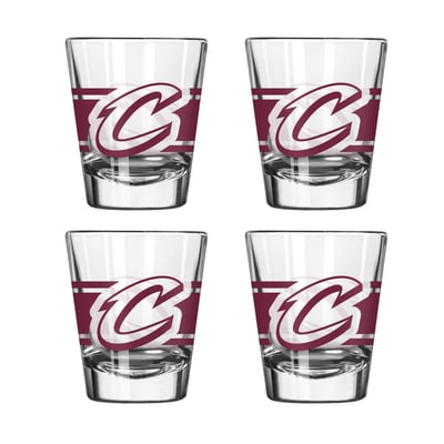 Cleveland Cavaliers Logo Brands Four-Piece Stripe Shot Glass Set