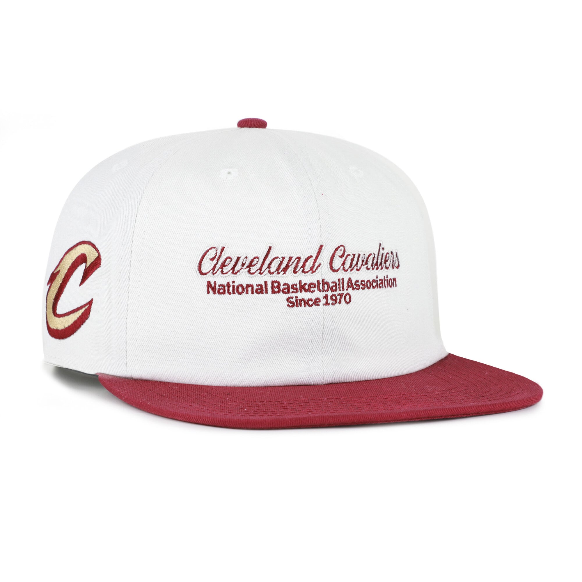 Casquette snapback capitaine Cleveland Cavaliers Script Stack crème pour homme