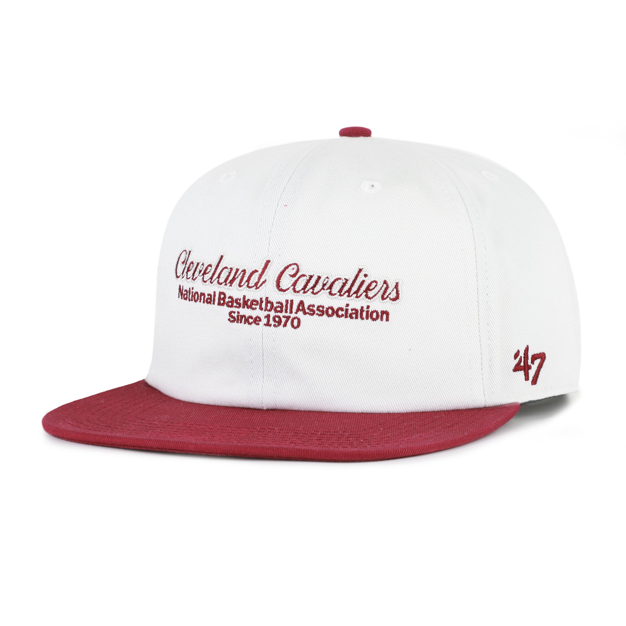 Casquette snapback capitaine Cleveland Cavaliers Script Stack crème pour homme