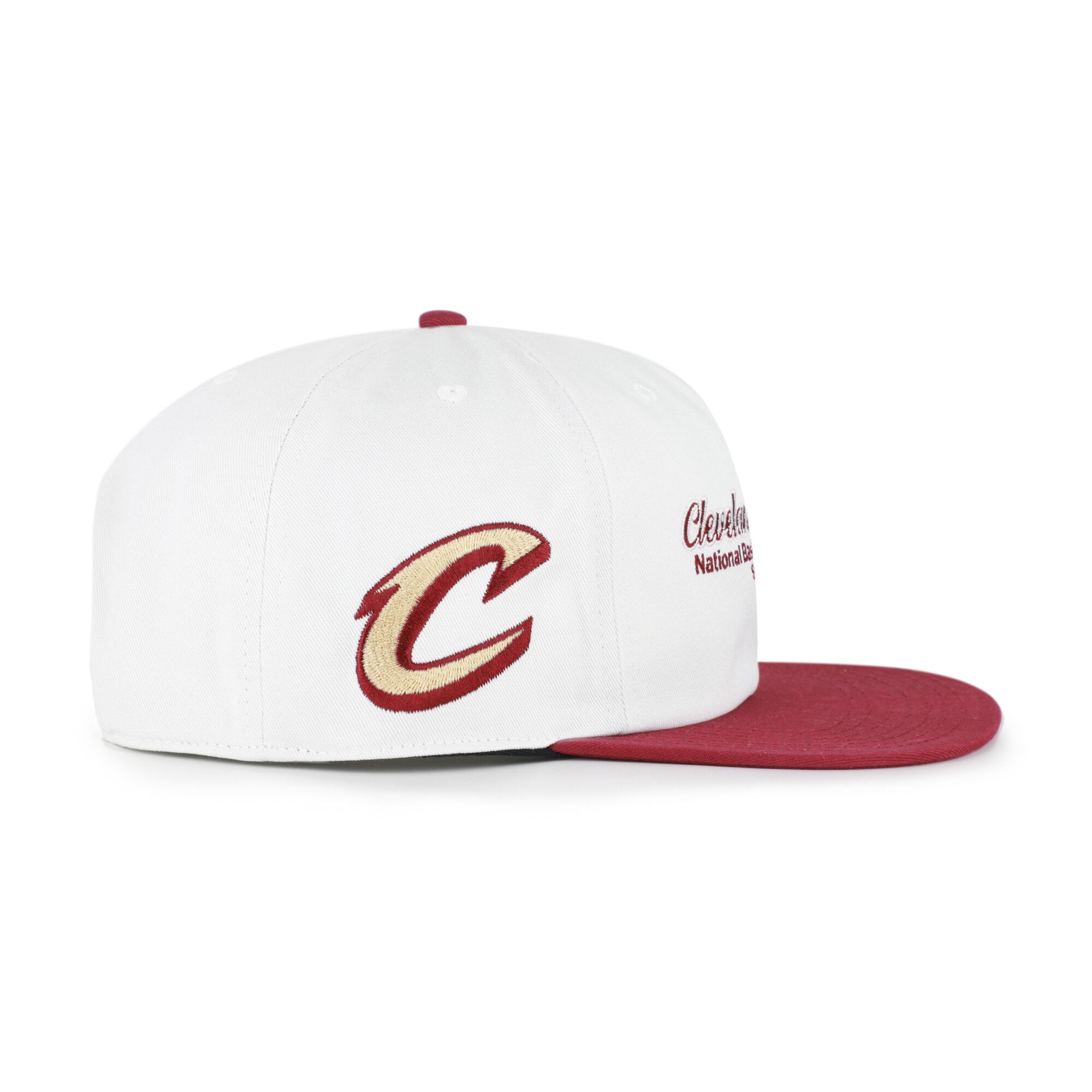 Casquette snapback capitaine Cleveland Cavaliers Script Stack crème pour homme