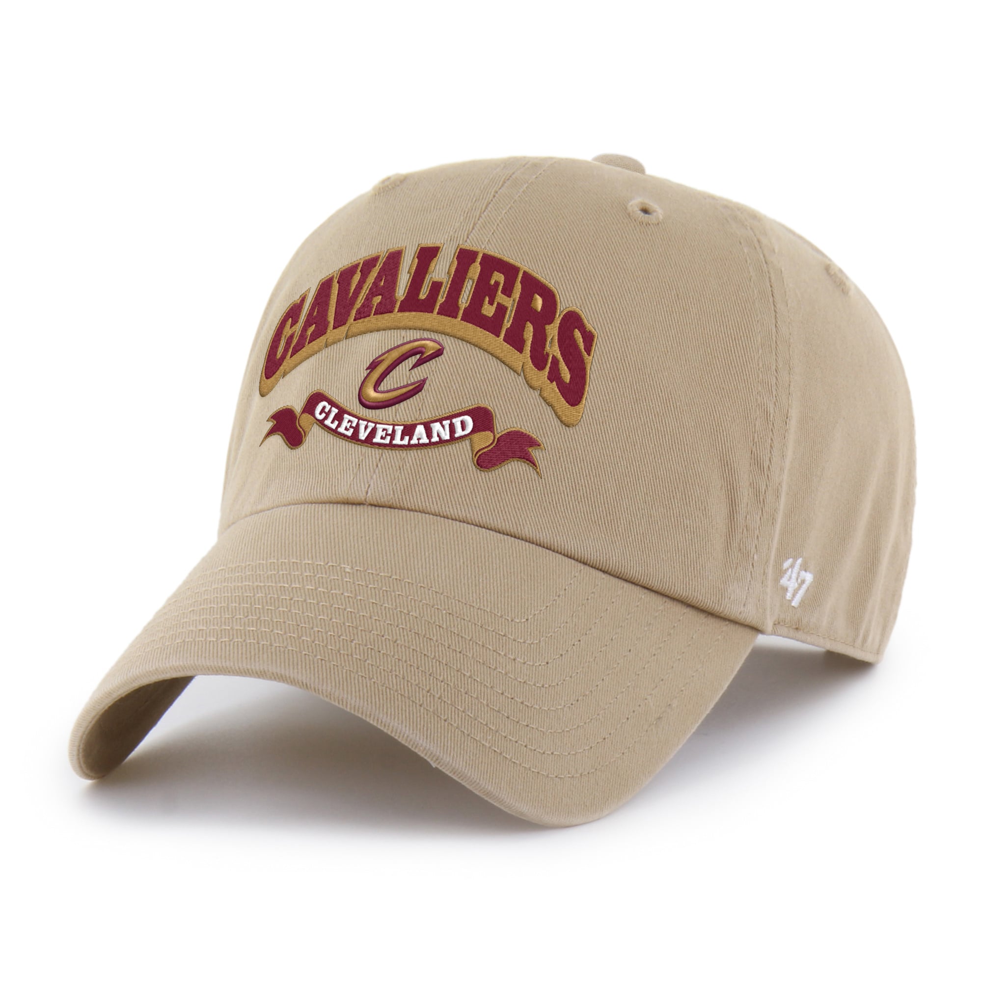Men's '47 Khaki Cleveland Cavaliers Fast Break Chase Region Clean Up Adjustable Hat