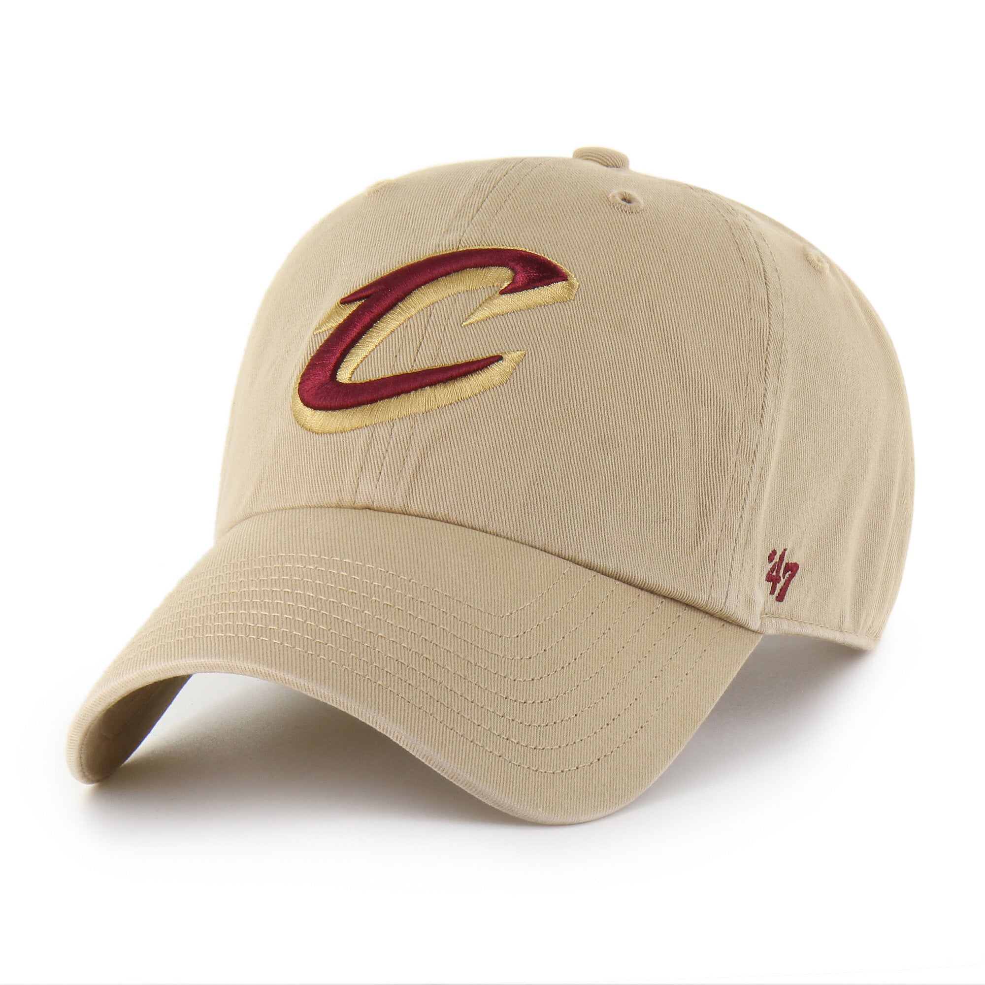 Men's '47 Khaki Cleveland Cavaliers Logo Clean Up Adjustable Hat